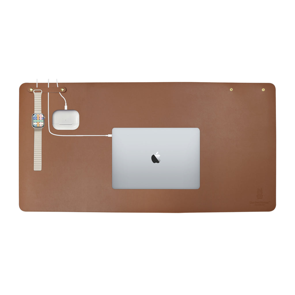 Vegan PU Leather Desk Mat – Reversible Dual-Tone Waterproof Office Table Mat, Non-Slip Large Mouse Pad for Laptop, Keyboard & Gaming (80x40 cm) | Premium Packing Box Included