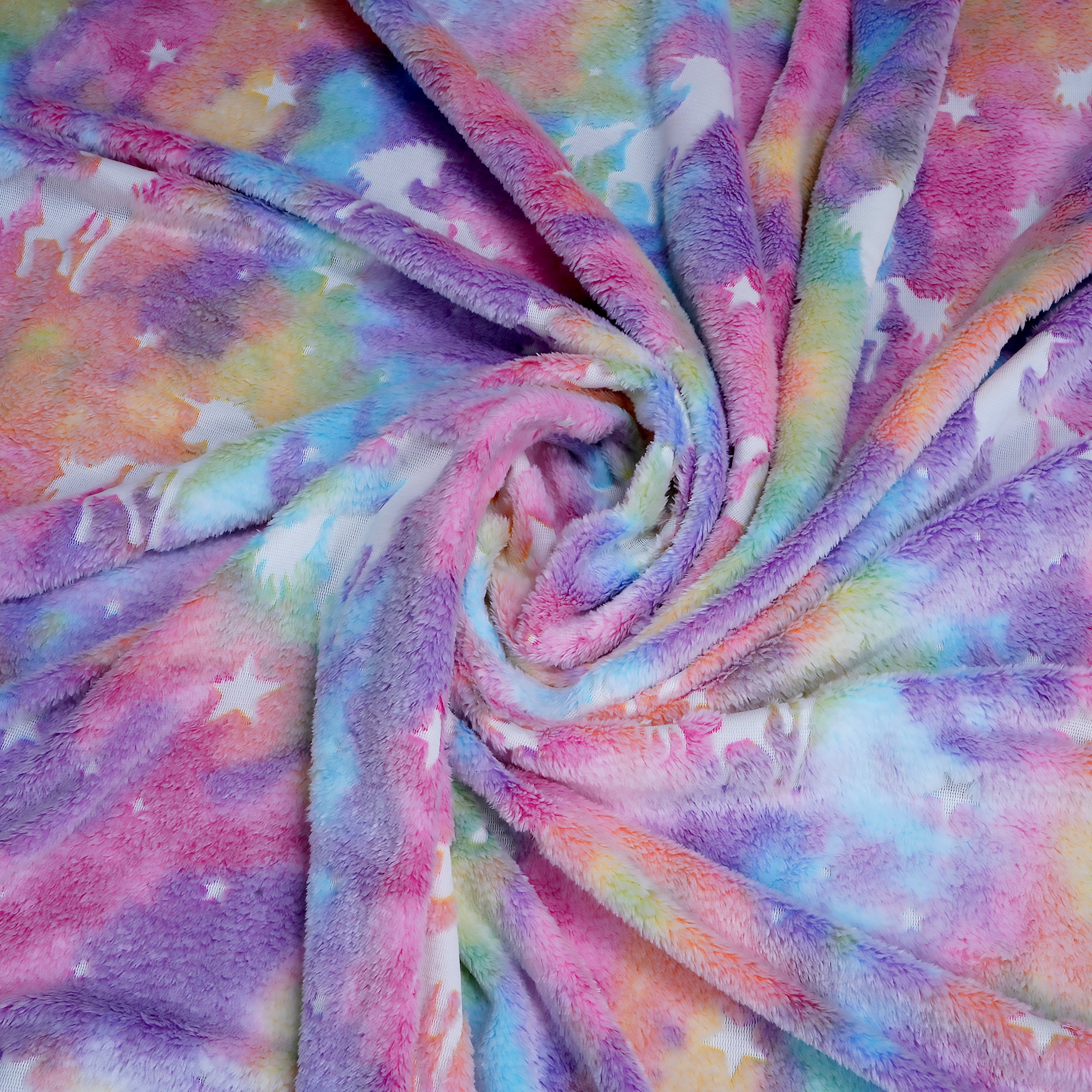 Glow in The Dark Blanket for Kids – Soft Cozy Fleece Unicorn & Star Design – 200x152 cm Queen Size – Washable Night Light Blanket for Girls & Boys (Mix Pink) (Age 0–15 Years)